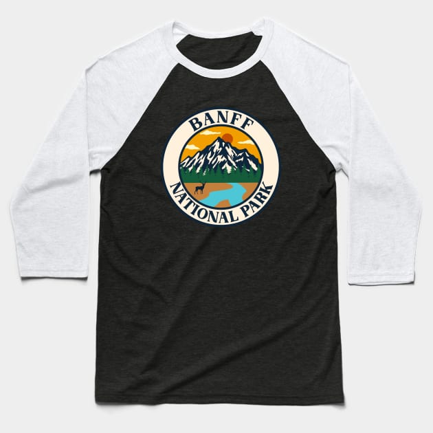 Banff National Park-Vintage Baseball T-Shirt by Tonibhardwaj